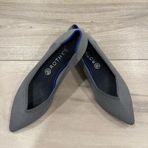 Rothys The Point Cloud Grey Birdseye Flats Size 10.5